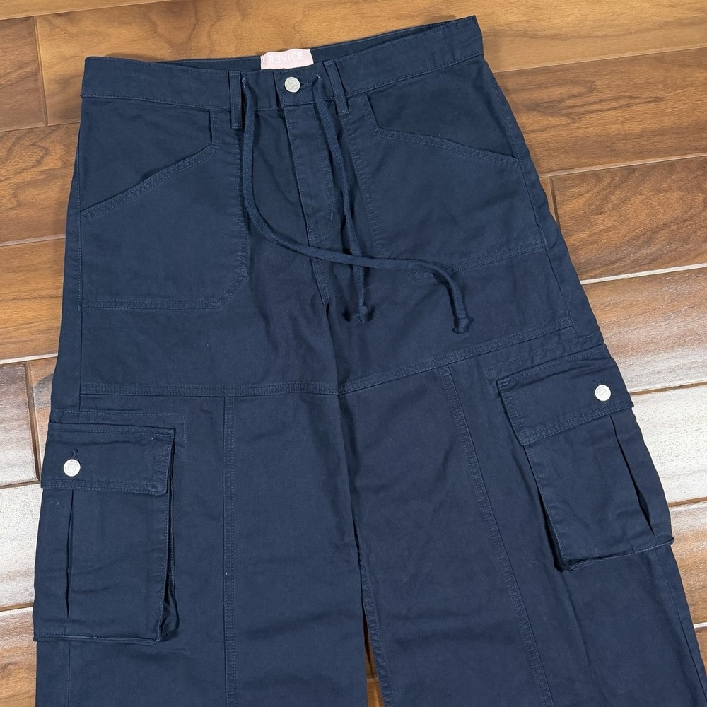 Revice Women's Size Small Blue Maverick Drawstring Wide Leg Cargo Pants Jeans - Picture 2 of 8